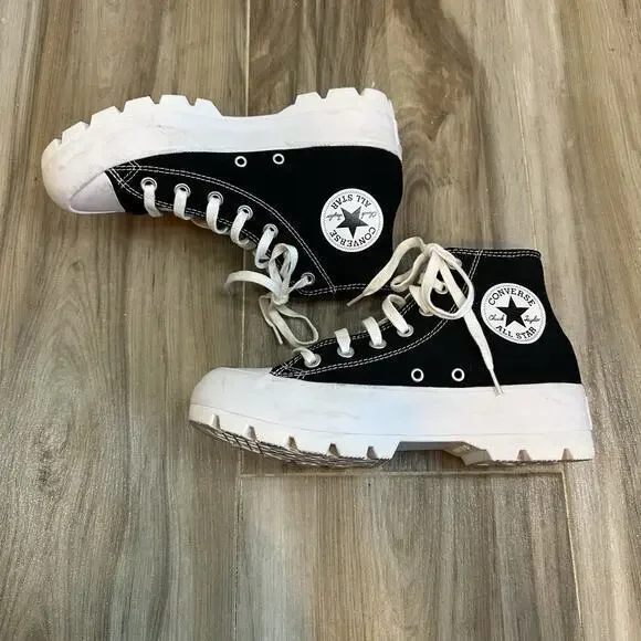 Converse Chuck Taylor Sneakers All Star Lugged High-Top Black‎ Platform 9 Goth - Picture 7 of 11